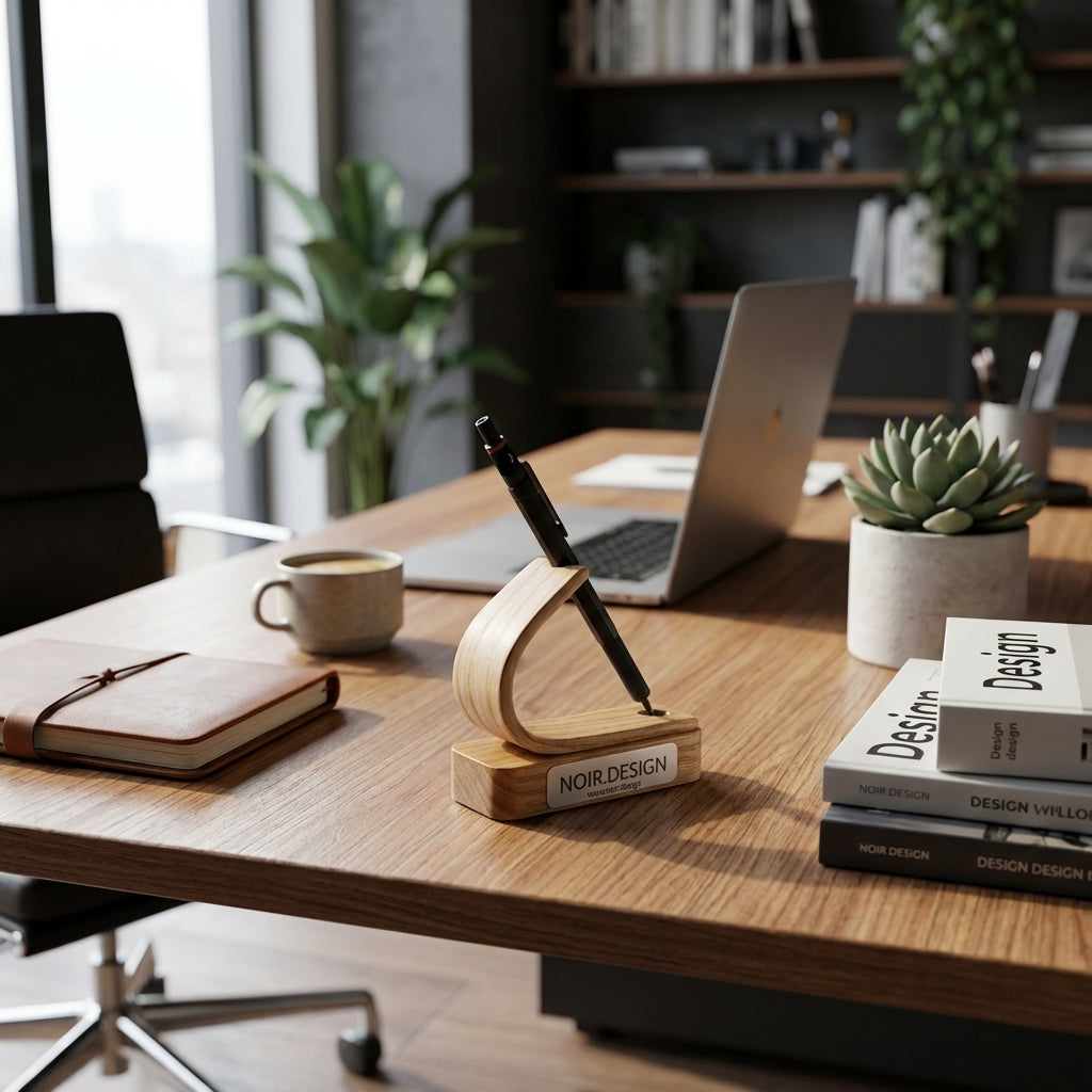Luxury desk organiser with engraved lettering