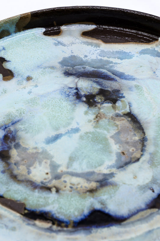 27 cm Tidepool Smoked Grey Large Stoneware Handmade Ceramic Dinner Plate