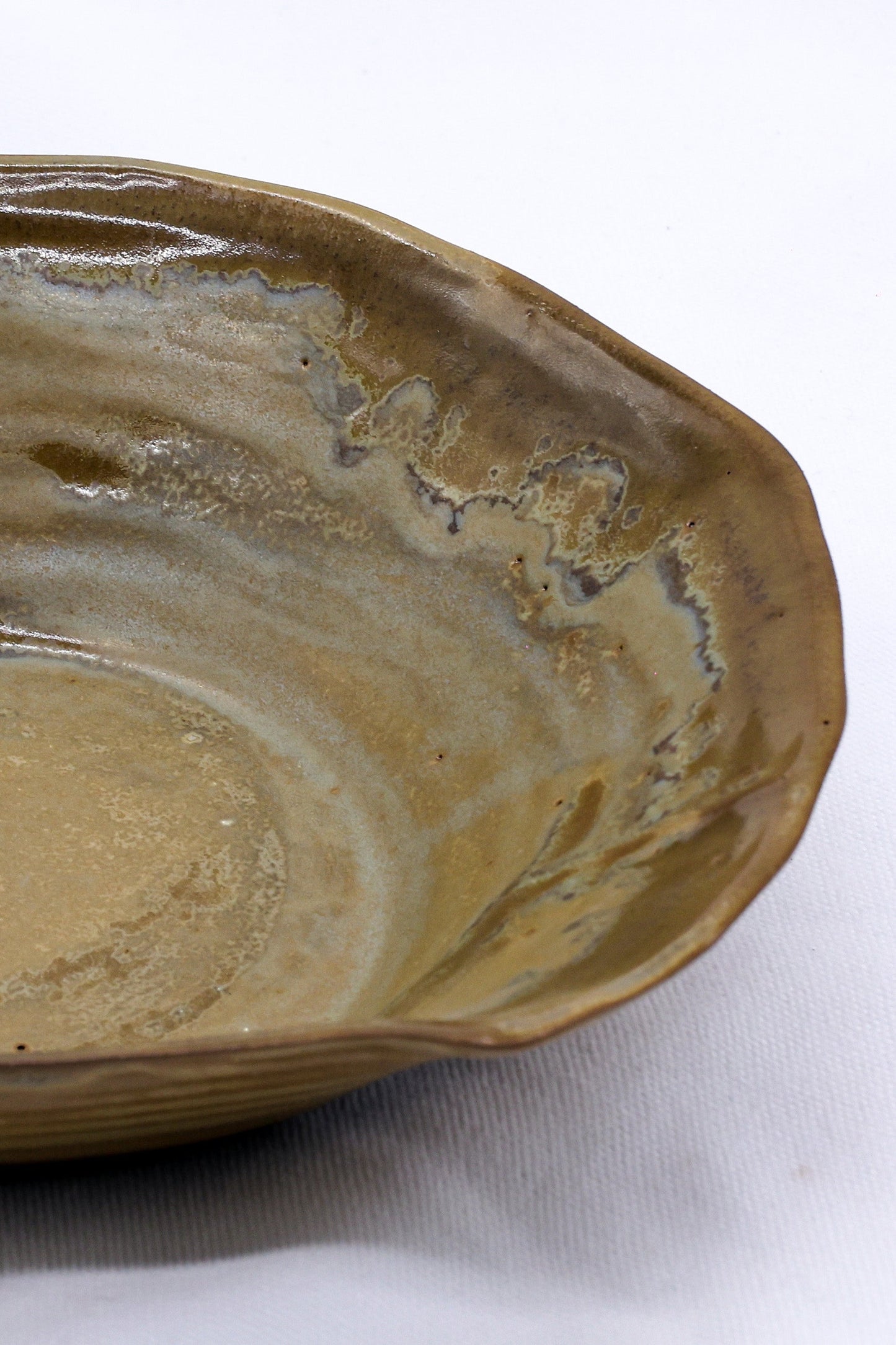 Bronze Olive Drift Lava Handmade Ceramic Stoneware Plate