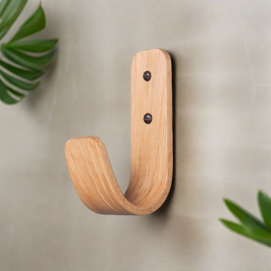 Curved Hardwood Wall Hooks  - Oak
