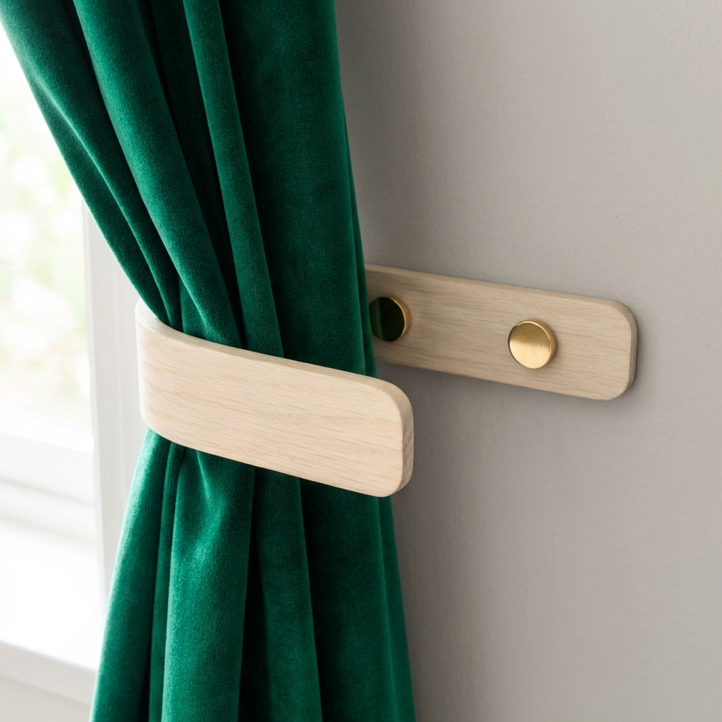 Designer White Curtain Holdbacks | Black | Pack of 2