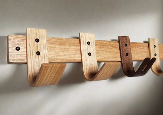Evening Coat Rack with Oak Hooks and Walnut Key - NOIR.DESIGN