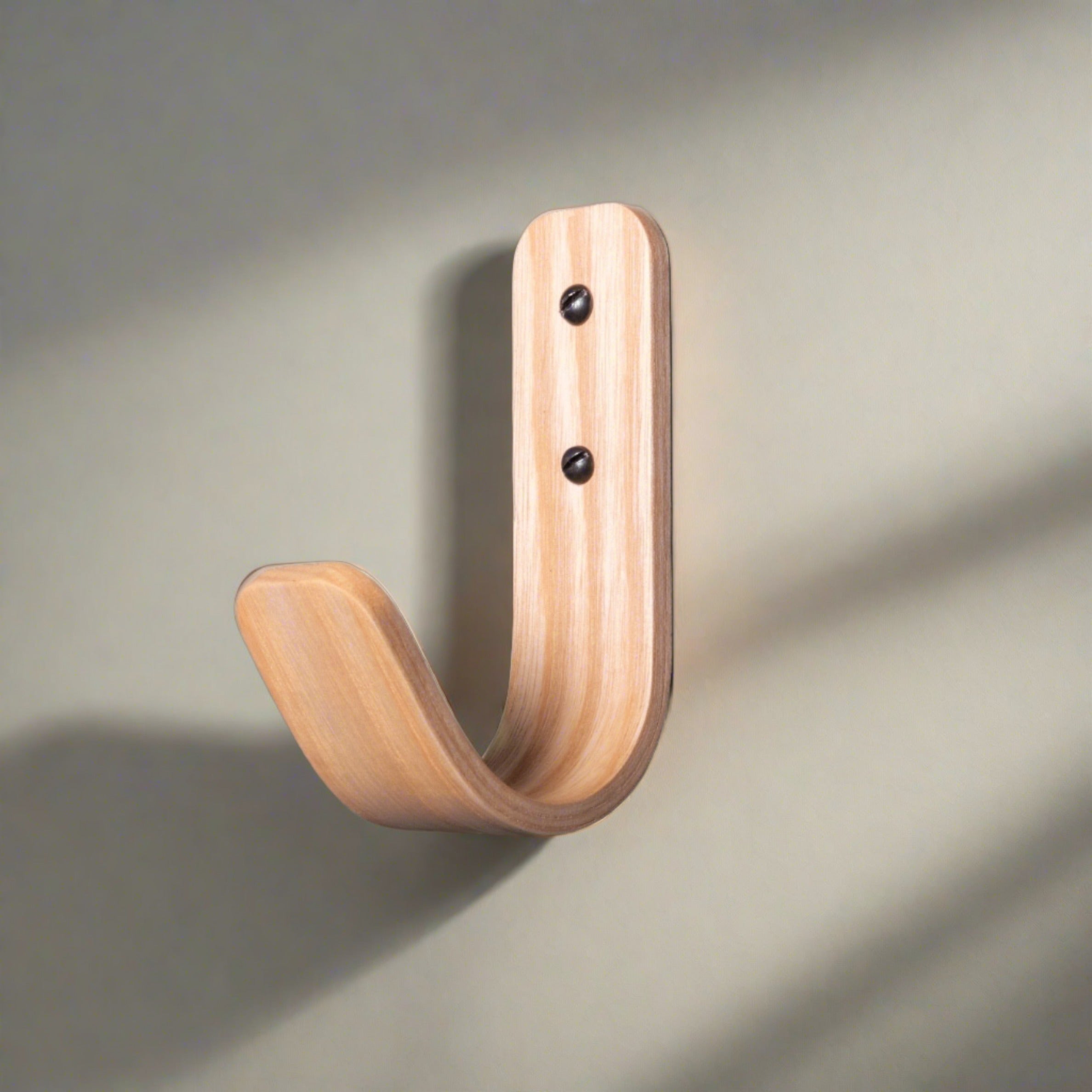 Ash Wall Hooks | Curved Wooden Coat Hooks | Heavy Duty | Handcrafted in UK