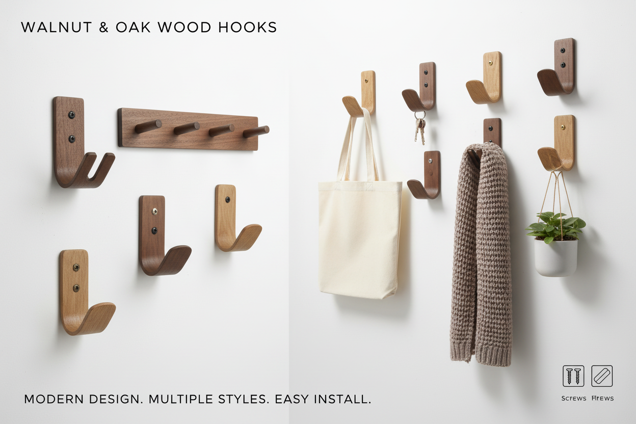 Minimalist Wall Hooks | Coat hooks | Key hooks | NOIR.DESIGN