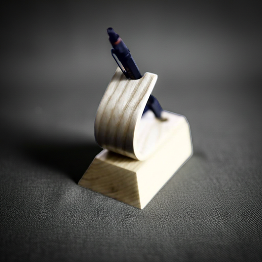 Handcrafted Ash Pen Holder | Premium Wooden Pen Display Stand