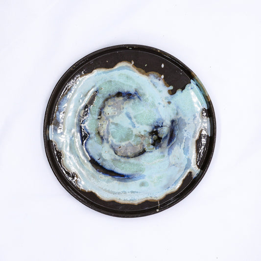 27 cm Tidepool Smoked Grey Large Stoneware Handmade Ceramic Dinner Plate