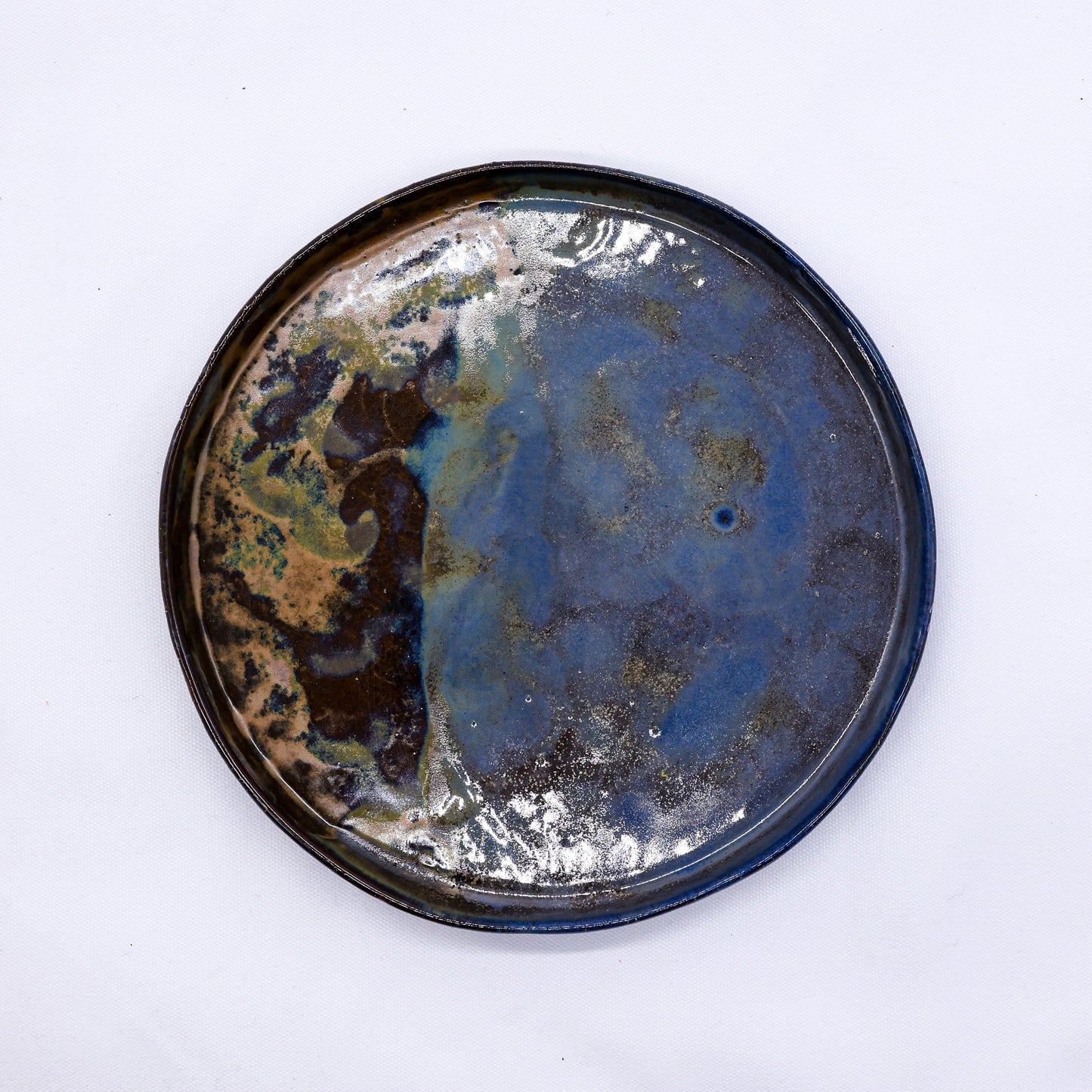 23 cm Oceanis Smoked Grey Large Stoneware Handmade Ceramic Dinner Plate