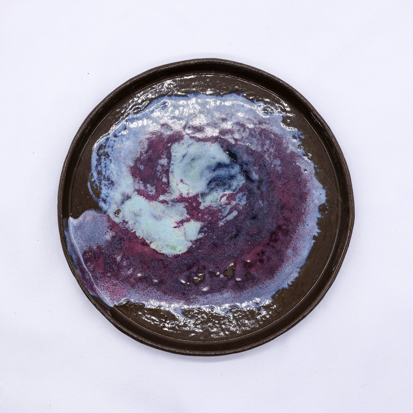 23 cm Nebula Smoked Grey Large Stoneware Handmade Ceramic Dinner Plate