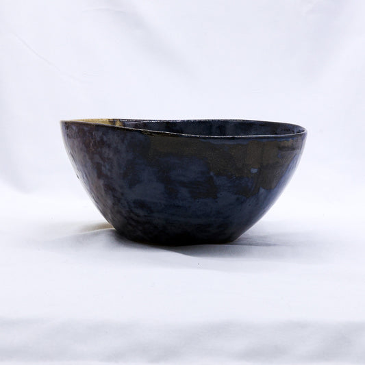 Large Indigo Clay Shore Handmade Ceramic Stoneware Dinner Bowl