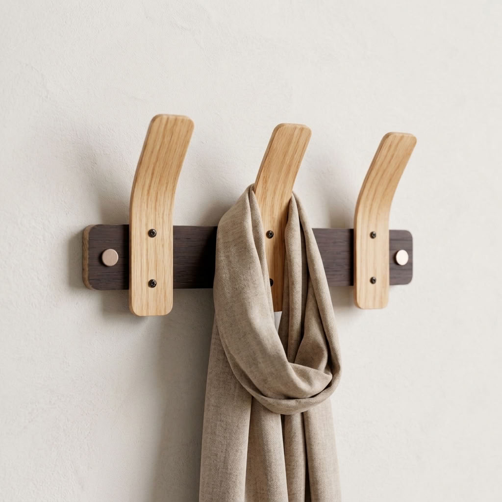 Oak Coat Rack | BL Tordu Silver