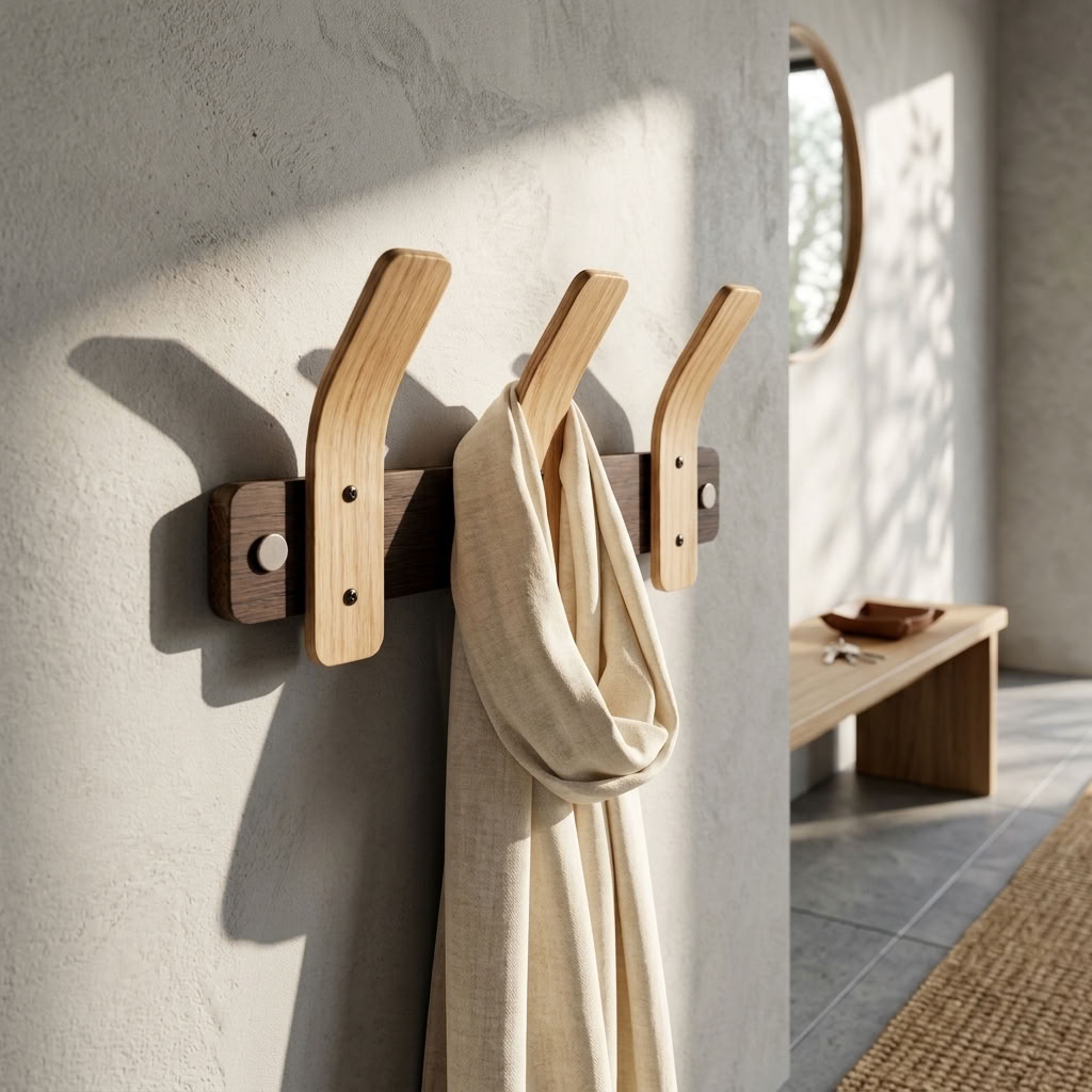 Oak Coat Rack | BL Tordu Silver