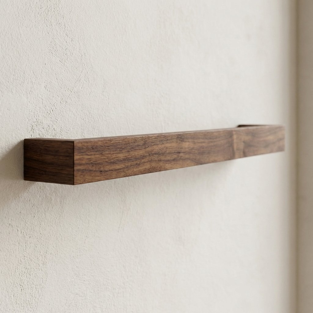 Minimalist black walnut towel rack for contemporary bathroom