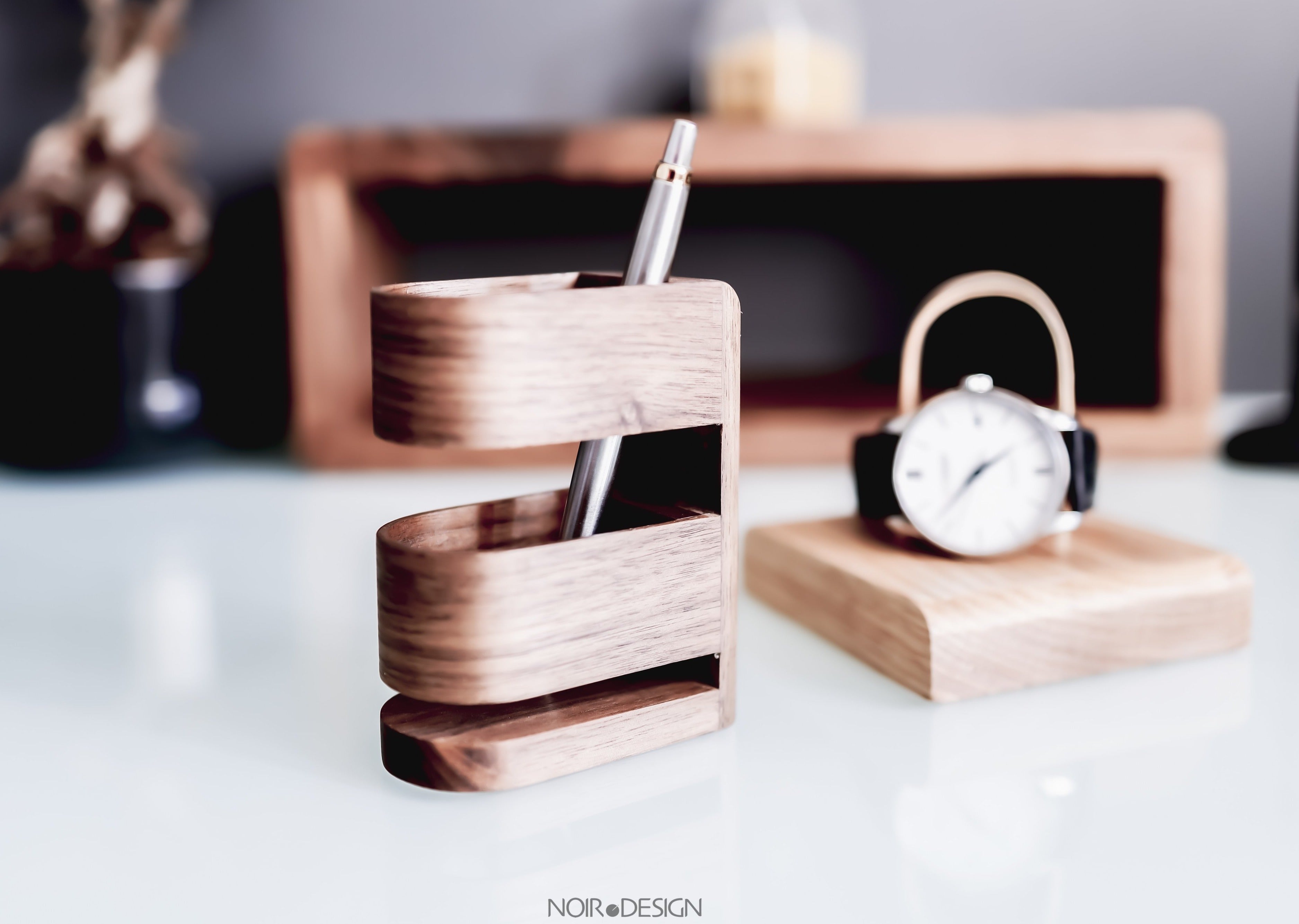 Walnut Pen Pot | Handcrafted Wooden Desk Organizer & Pencil Holder